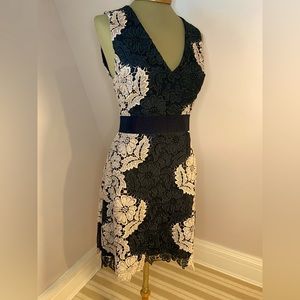 Alice and Olivia short lace dress, black and blush rose. Size 2